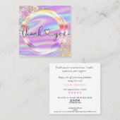 ごモダン注文に対し感謝していてホログラフィのスクリプトを作成 スクエア名刺 (正面/裏面)