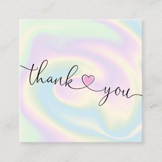 ごモダン注文に対し感謝していてホログラフィのスクリプトを作成 スクエア名刺 (正面)