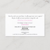 ごモダン注文に対し感謝していてホログラフィのスクリプトを作成 名刺 (裏面)