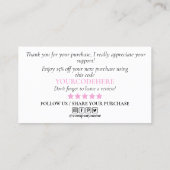 ごモダン注文に対し感謝していてホログラフィのスクリプトを作成 名刺 (裏面)