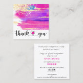 ごモダン注文に感謝していはピンクアートブラシ スクエア名刺 (正面/裏面)