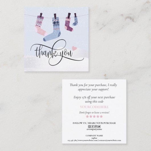 ごモダン注文は感謝していパステルクリスマス スクエア名刺 (正面/裏面)