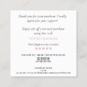 ごモダン注文は感謝していパステルクリスマス スクエア名刺 (裏面)