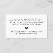 ごモダン購入いただきありがとうございますハート 名刺 (裏面)