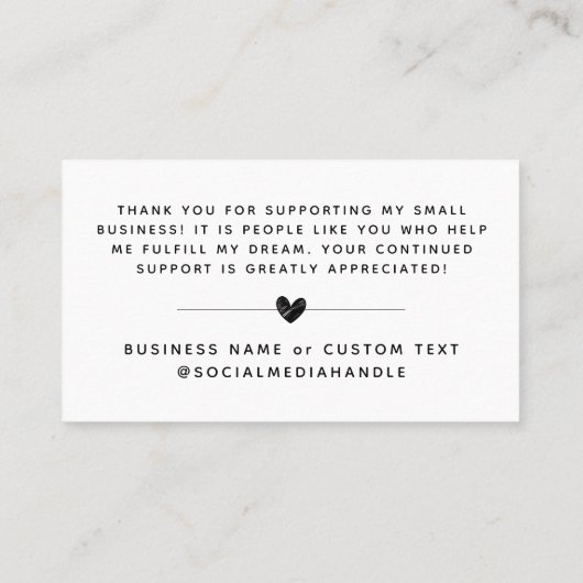 ごモダン購入いただきありがとうございますハート 名刺 (裏面)