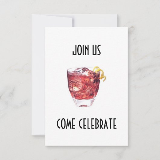 ご一緒しましょう/パーティーのお誘い 大人のパーティー招待状 招待状 (正面)