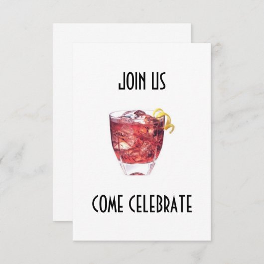 ご一緒しましょう/パーティーのお誘い 大人のパーティー招待状 招待状 (正面/裏面)