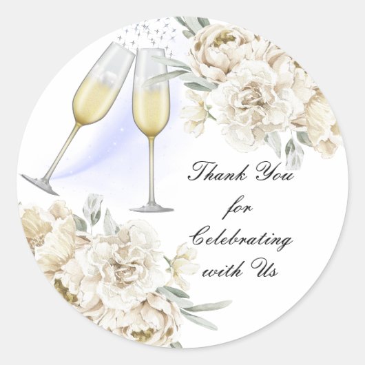 ご一緒にお祝いしてくれてありがとう ラウンドシール (正面)