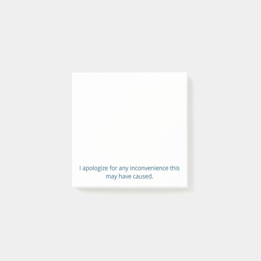 ご不便をおかけして申し訳なくポストイットノート ポストイット (正面)