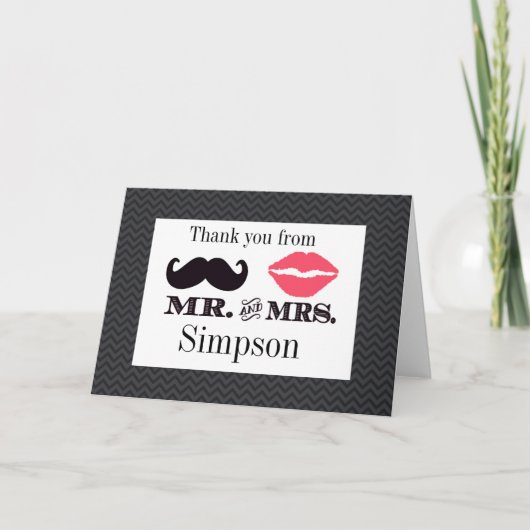 ご主人と奥様への感謝のカード　結婚式やブライズシャワーに サンキューカード (正面)