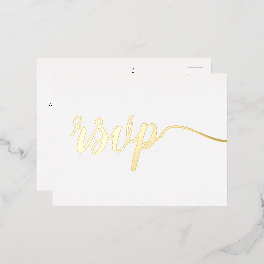 ご予約席 特別な席 簡潔で優雅なスタイル メールでの出欠連絡は受け付けません 箔招待状ポストカード (正面/裏面)