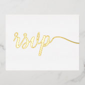 ご予約席 特別な席 簡潔で優雅なスタイル メールでの出欠連絡は受け付けません 箔招待状ポストカード (正面)