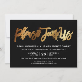 ご入会お願いブラシタイポグラフィ結婚式招待状 招待状