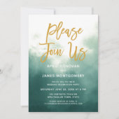 ご入会お願いブラシタイポグラフィ結婚式招待状 招待状 (正面)