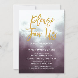 ご入会お願いブラシタイポグラフィ結婚式招待状 招待状