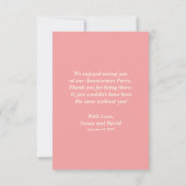 ご出席いただきありがとうございます 結婚記念日パーティーカード サンキューカード (裏面)