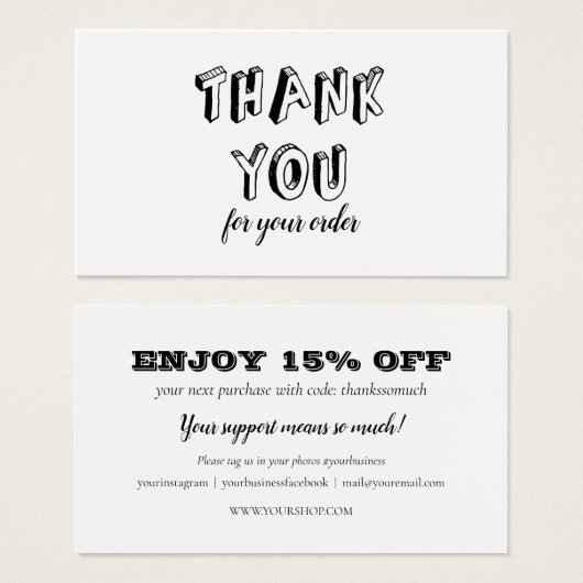 ご利用感謝割引カード (正面&裏面)