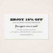 ご利用感謝割引カード (裏面)