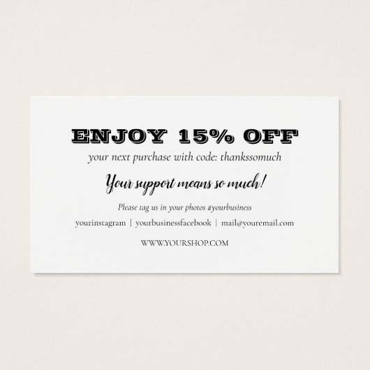 ご利用感謝割引カード (裏面)