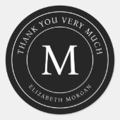 ご協力ありがとうございます モダンな単一文字ロゴ ラウンドシール (正面)