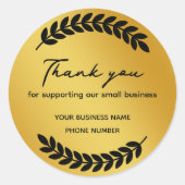 ご協力ありがとうございます。当社の小さな事業を支援していただき感謝しております ラウンドシール (正面)