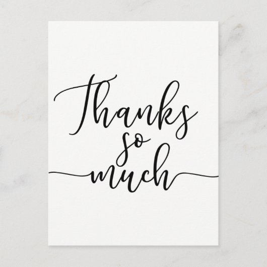 ご協力ありがとう 現代的なスクリプトフォント ポストカード (正面)