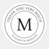 ご厚意を込めたモダンなイニシャル ラウンドシール (正面)