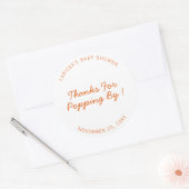 ご参加ありがとう ベビーシャワー ポップコーン ギフト ラウンドシール (封筒)