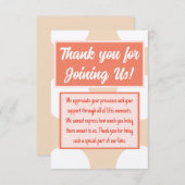 ご参加いただきありがとうございます! サンキューカード (正面/裏面)