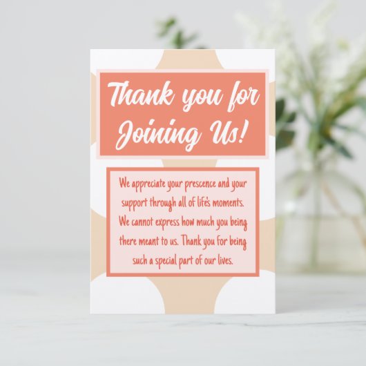 ご参加いただきありがとうございます! サンキューカード (スタンド正面)