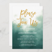 ご参加ください ブラシ タイポグラフィー 結婚式招待状 招待状 (正面/裏面)