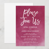 ご参加ください ブラシ タイポグラフィー 結婚式招待状 招待状 (正面/裏面)