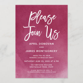 ご参加ください ブラシ タイポグラフィー 結婚式招待状 招待状