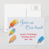 ご参加ください 夏の特別なポストカード招待 インビテーションポストカード (正面/裏面)