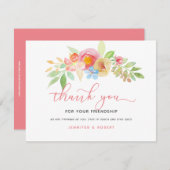 ご友情に感謝するグリーン葉 サンキューカード (正面/裏面)