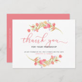 ご友情のピンクの花をありがとう サンキューカード (正面/裏面)