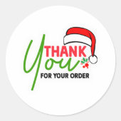 ご商売のクリスマス・ホリデーに感謝 ラウンドシール (正面)