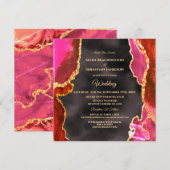 *～* ご回答受付中 ウェブサイト AGATE ピンクゴールド AR13 ウェディング 招待状 (正面/裏面)