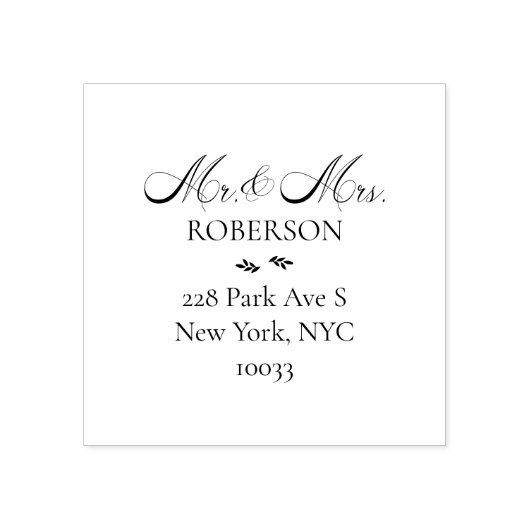 ご夫婦のシンプルな結婚式 キャップ返信住所 ラバースタンプ (インプリント)