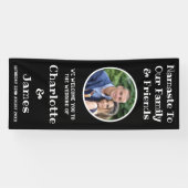 ご夫婦の写真 モノクロ ウェルカム 横断幕 (横)