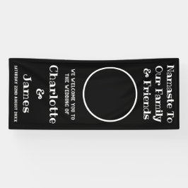 ご夫婦の写真 モノクロ ウェルカム 横断幕