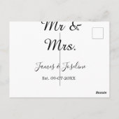 ご夫婦の名前 結婚記念日 年 ポストカード (裏面)