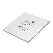 ご夫婦の姓と日付と年と結婚式のお礼 タイル (側面)