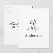 ご夫婦の姓と日付と年と結婚記念品 ポストカード (正面/裏面)