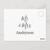 ご夫婦の姓と日付と年と結婚記念品 ポストカード (裏面)