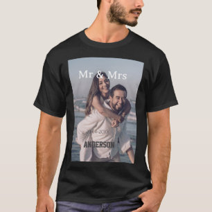 ご夫婦の姓 フォト 日付 結婚 家族 Tシャツ