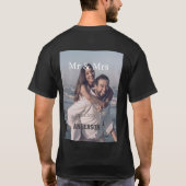 ご夫婦の姓 フォト 日付 結婚 家族 Tシャツ (裏面)