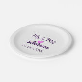 ご夫婦の姓　日付　年　結婚記念品 ペーパープレート (アングル)