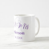 ご夫婦の姓 結婚日 年 ワイン ボウ コーヒーマグカップ (正面右)