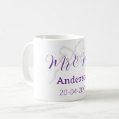 ご夫婦の姓 結婚日 年 ワイン ボウ コーヒーマグカップ (正面左)